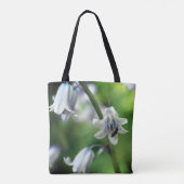 Bij op blauwe bloem Close-up  Tote Bag (Achterkant)