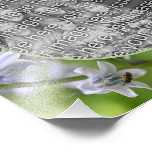 Bij op blauwe klokjesbloem frame maak je eigen 8x8 foto afdruk (Hoek)