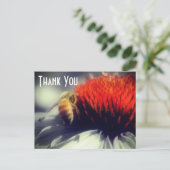 Bij op bloem gedeeltelijke kleur dank je briefkaart (Staand voorkant)