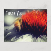 Bij op bloem gedeeltelijke kleur dank je briefkaart (Voorkant)