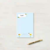 Bij op Bloem Post-it Notities - Blauwe Achtergrond Post-it® Notes (Op bureau)
