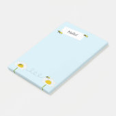 Bij op Bloem Post-it Notities - Blauwe Achtergrond Post-it® Notes (Schuin)