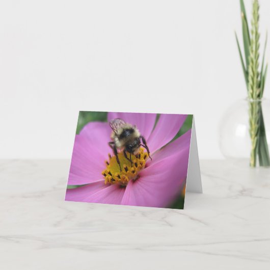 Bij op de kaart van de bloemnota (Voorkant)