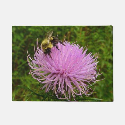 Bij op distelbloem natuur deurmat (Voorkant)