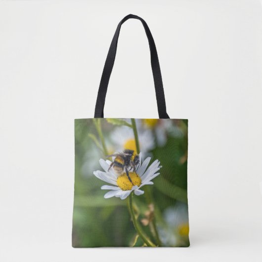 Bij op een margrietCanvas tas (Voorkant)