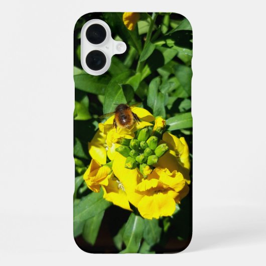 Bij op gele bloemen iPhone hoesje (Achterkant)