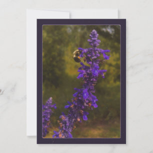 bij op lavendel bedankkaart