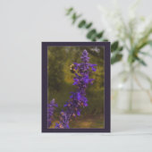 bij op lavendel briefkaart (Staand voorkant)