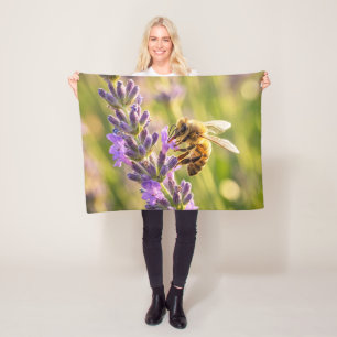 Bij op Lavendel Fleece Deken