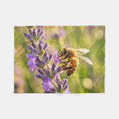 Bij op Lavendel Fleece Deken (Voorkant (Horizontaal))