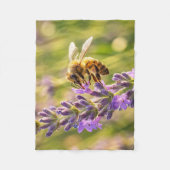 Bij op Lavendel Fleece Deken (Voorkant)