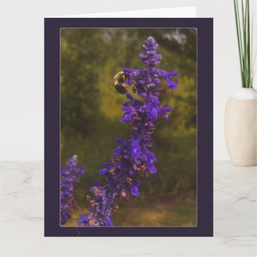 bij op lavendel kaart (Voorkant)