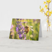 Bij op Lavendel Kaart (Gele Bloem)