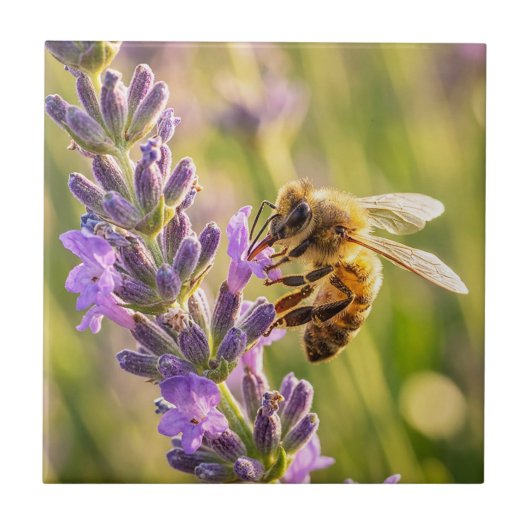 Bij op Lavendel Tegeltje (Voorkant)