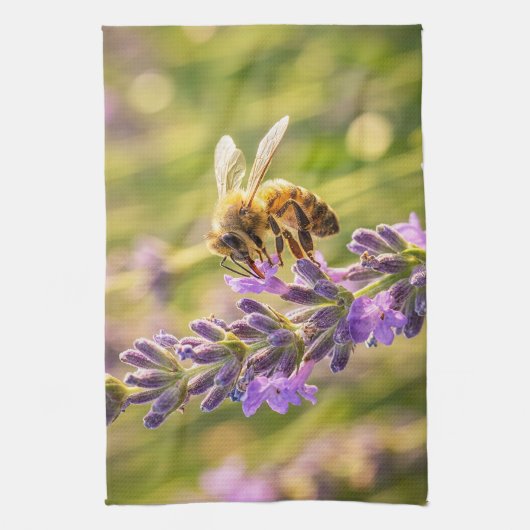Bij op Lavendel Theedoek (Verticaal)