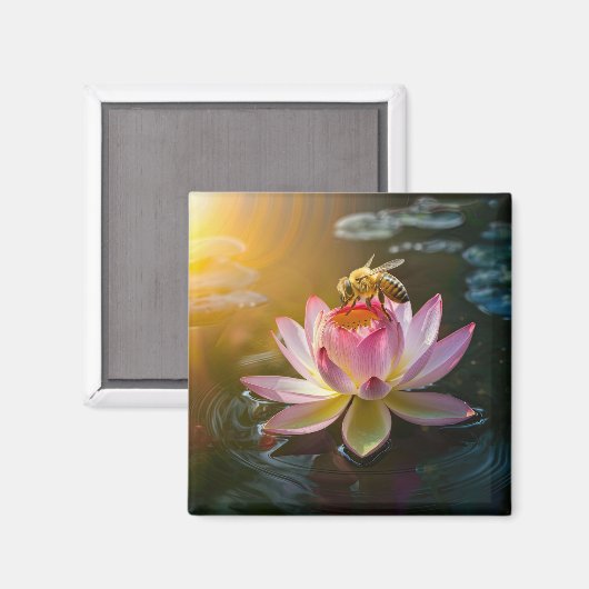 Bij op Lotusbloem Magneet (Voorkant / Achterkant)