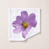 Bij op paarse bloem bad handdoek (Wasdoekje)