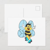 Bij op roller skates briefkaart (Voorkant / Achterkant)