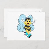 Bij op rolschaatsen briefkaart (Voorkant / Achterkant)