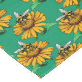 Bij op zonnebloem bloempatroon ontwerp groen tafelkleed (Gekanteld)