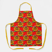 Bij op zonnebloem bloempatroon ontwerp rood schort (Voorkant)