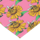 Bij op zonnebloem bloempatroon ontwerp roze tafelkleed (Gekanteld)