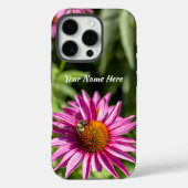 Bij & Paarse Echinacea iPhone 16 Pro Hoesje (Achterkant)