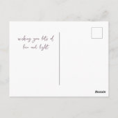 Bij Peace  Mediterende Yoga Meisje Paarse Goud Briefkaart (Achterkant)