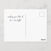 Bij Peace Mediterende Yoga Meisje Paarse Harten Briefkaart (Achterkant)