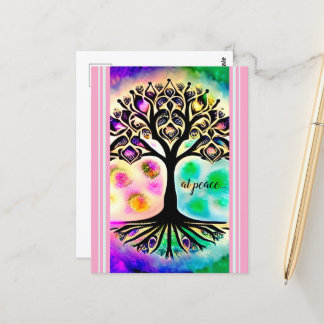 Bij Peace Whimsical Tree of Life Inspirerend Briefkaart