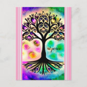 Bij Peace Whimsical Tree of Life Inspirerend Briefkaart (Voorkant)