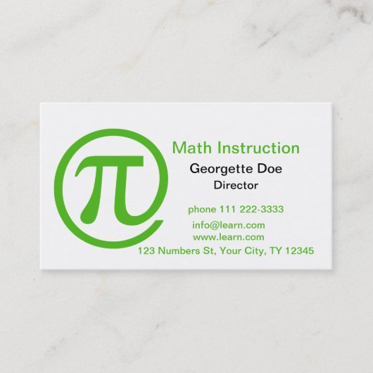 Bij Pi Kelly Green Visitekaartje (Voorkant)