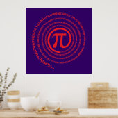 Bij Pi-teken, spiralversie Poster (Keuken)