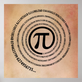 Bij Pi-teken, spiralversie Poster