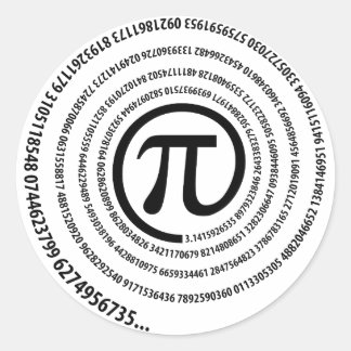Bij Pi-teken, spiralversie Ronde Sticker