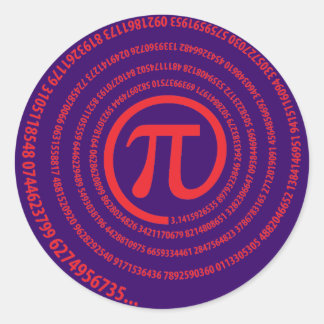 Bij Pi-teken, spiralversie Ronde Sticker