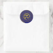 Bij Pi-teken, spiralversie Ronde Sticker (Tas)