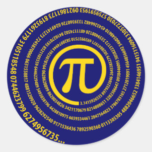 Bij Pi-teken, spiralversie Ronde Sticker