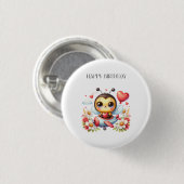 Bij Piloot Verjaardag Ronde Button 3,2 Cm (Voorkant /achterkant)