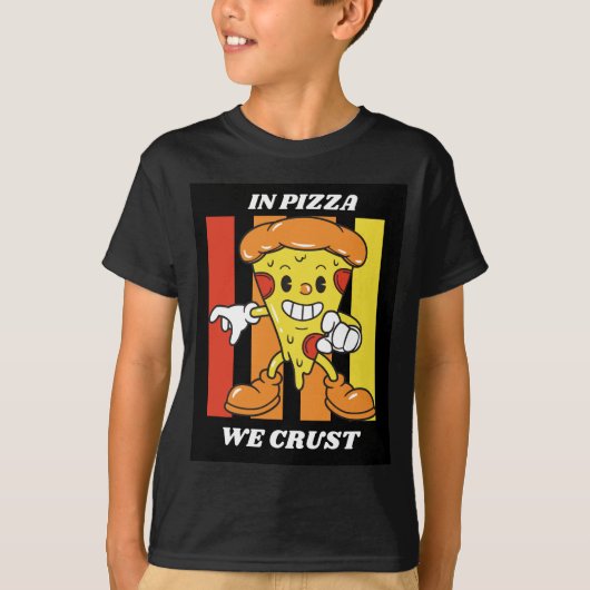 Bij pizza kreukelen we t-shirt (Voorkant)
