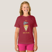 Bij pizza kreukelen we t-shirt (Voorkant volledig)