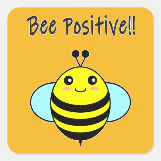 Bij Positief!! Vierkante Sticker (Voorkant)
