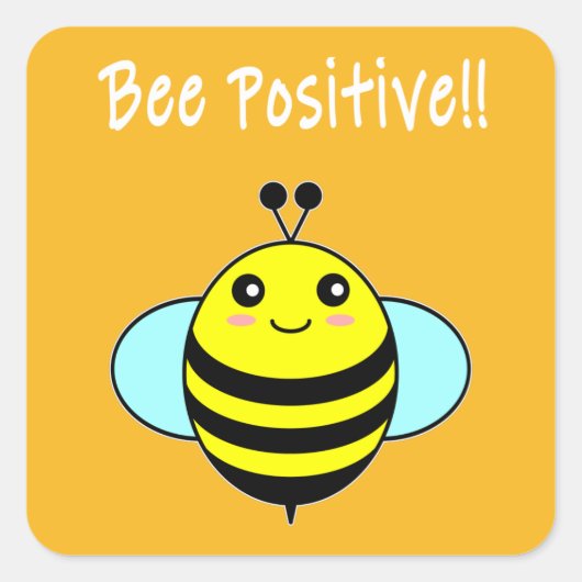 Bij Positief!! Vierkante Sticker (Voorkant)