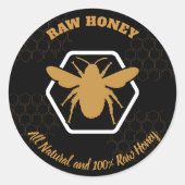 Bij Pot Verse Honing Bij Imkerij Imker Ronde Sticker (Voorkant)