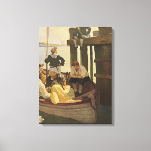 Bij Queen's Ferry door NC Wyeth, Oude Piraten Canvas Afdruk
