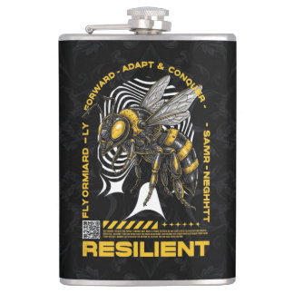 Bij Resilient – Motiverend Bij Positiviteit Design Heupfles