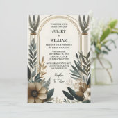 Bij Retro 70s 80s Fast Bold Boho Courthouse Bruilo Kaart (Staand voorkant)