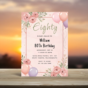 Bij Retro Fun Adult Humor Happy Chic 80th Birthday Kaart