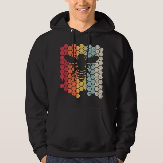 Bij. Retro stijl Imker Hoodie (Voorkant)