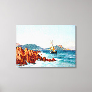 Bij Saint Raphael, Frankrijk, fijnschildering Canvas Afdruk